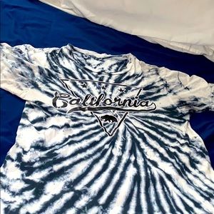 California blue and white tie die shirt only 1 use